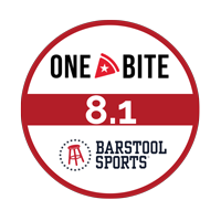 One Bite Reviews Badge with a 8.1 Barstool Sports review average.